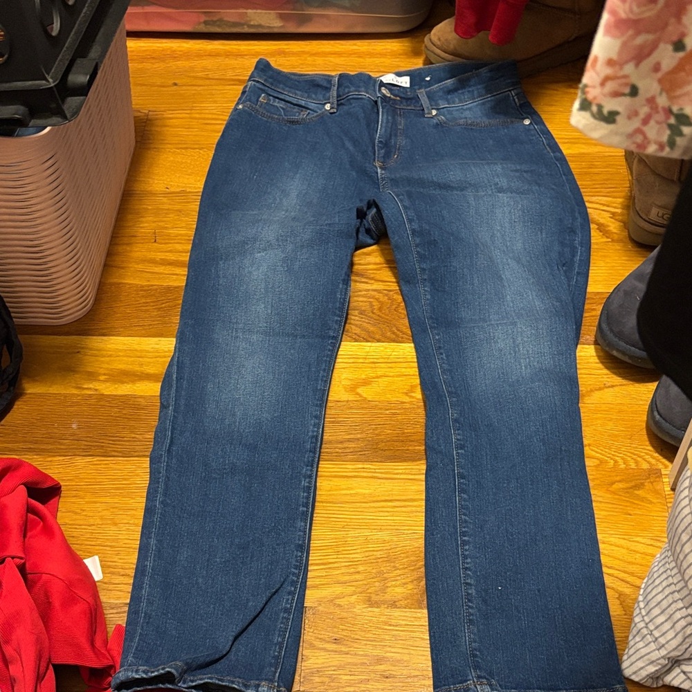 LOFT Women's Straight Leg Jeans in Deep Blue